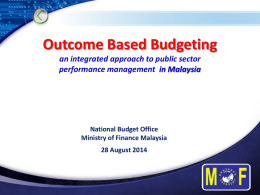 Outcome Based Budgeting in Malaysia