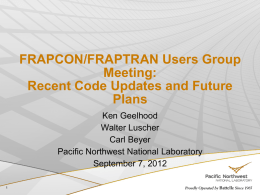 FRAPCON/FRAPTRAN Users Group Meeting - FRAPCON