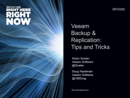 Veeam Backup & Replication Tips and Tricks