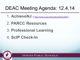DEAC 12.4.14 PowerPoint - Verona School District