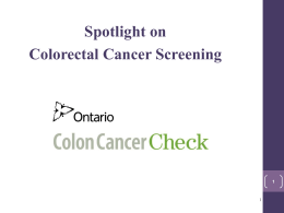 ICS Orientation: Colorectal Cancer Screening