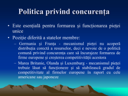 Curs 8. Politica privind concurenta
