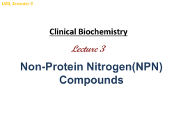 Non-Protein Nitrogen(NPN) Compounds