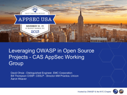 Leveraging OWASP in Open Source Projects &ndash; CAS AppSec