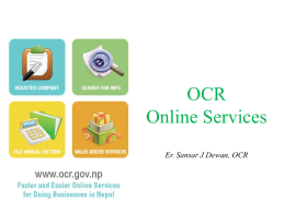 OCR Online Services - NASC Document Management System