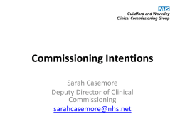Sarah Casemore CCG - Surrey Care Association