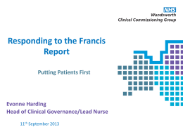 Responding to the Francis Report