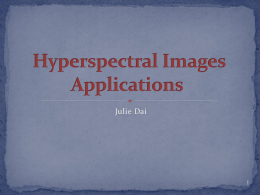Hyperspectral images Applications