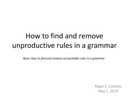 How to find and remove unproductive rules from a grammar