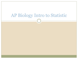 AP Biology Intro to Statistic-2014