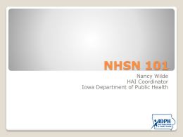 NHSN 101 - Iowa Healthcare Collaborative