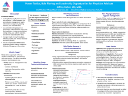 Power Tactics Role Playing and Leadership