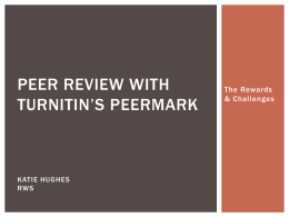 Peer review with turnitin*s Peermark - sdsu-cdi