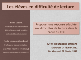 Les &eacute;l&egrave;ves en difficult&eacute; de lecture