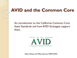 AVID and the Common Core