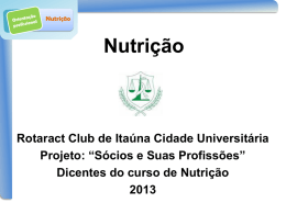 Palestra Nutrição - Rotaract Club de Itaúna – Cidade Universitária
