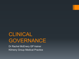 Clinical Governance - Rachel McEnery