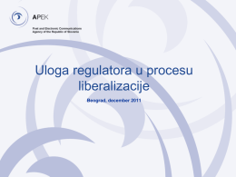 Uloga regulatora u procesu liberalizacije