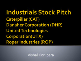 Industrials Stock Pitch Caterpillar (CAT) Danaher Corporation