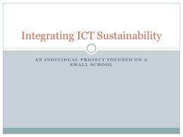 Integrating ICT Sustainability