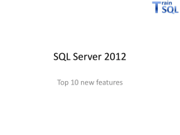 SQL Server 2012 - sqlzaterdag.nl