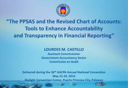The PPSAS and the Revised Chart of Accounts