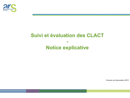 Suivi et &eacute;valuation des CLACT