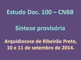 Síntese Provisória do Estudo- Doc. 100 da CNBB