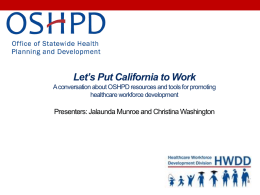 Let`s Put California to Work with 3RNet