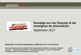 opinionway - Le Moniteur des pharmacies.fr