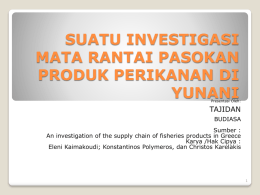 suatu investigasi mata rantai pemasaran produk perikanan di yunani