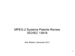 MPEG-2 Systems Patents
