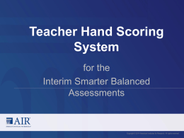 Teacher Hand Scoring System (THSS) Training