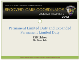Permanent Limited Duty - United States Marine Corps Wounded