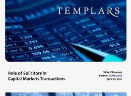 The Role of Solicitors in Capital Market Transactions