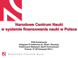 Narodowe Centrum Nauki w systemie finansowania nauki w Polsce