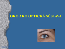 oko ako optická sústava zloženie oka