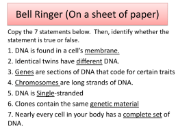 Powerpoint over DNA - Jessamine County Schools