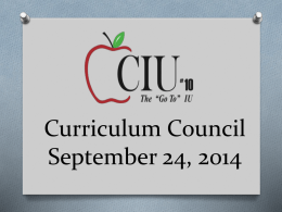 September Curriculum Council PowerPoint