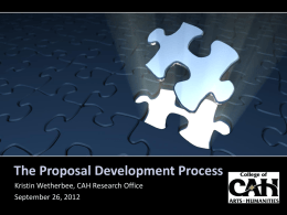 The Proposal Development Process