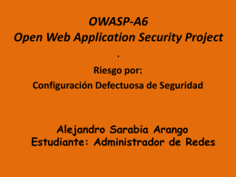 OWASP-A6 Configuración Defectuosa de