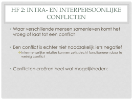 HF 2 Intra- en interpersoonlijke conflicten DEEL1