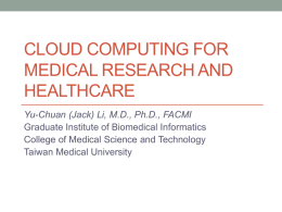 Research Informatics and Cloud Computing