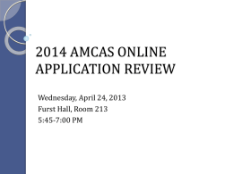 2014 AMCAS presentation