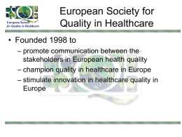 European Society for Quality in Healthcare