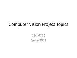 Computer Vision Project Topics