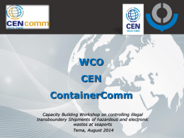 WCO CEN and ContainerComm