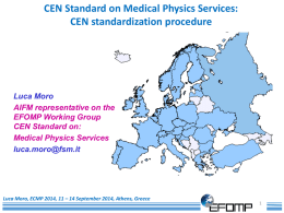 Moro Luca CEN Standard on Medical Physics Services