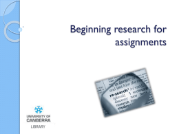 PowerPoint Slides - University of Canberra