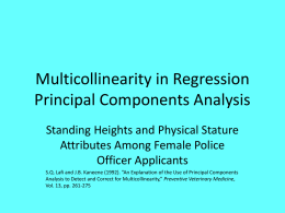 Multicollinearity in Regression Principal Components Analysis